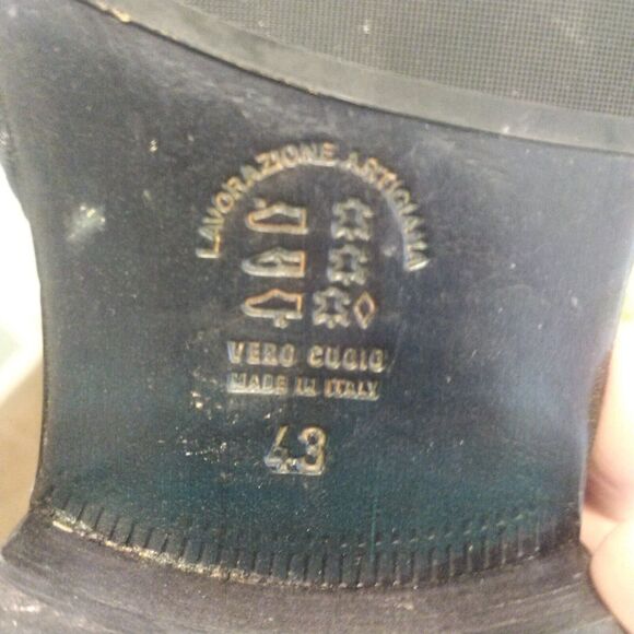 Giovanni Conti Mens black leather ankle boots decorative stitching US 10 EU 43 - Picture 12 of 14